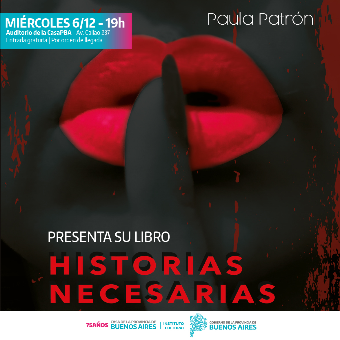 📷HISTORIAS NECESARIAS. Y algún que otro relato pa’ no perderse.
Presentación del nuevo libro de Paula M. Patrón.

📷Miércoles 6/12
📷19 h.
📷Sala Astor Piazzolla (Av. Callao 237, CABA)

<a href="/MIGobiernoPBA/">MIGobiernoPBA</a> 
<a href="/CrisAlvarezRod/">Cristina Alvarez Rodríguez</a> 
<a href="/juanpcusa/">Juan Pablo Cusa</a> 
<a href="/riachuelito/">Riachuelito</a> 
<a href="/catalano_ma/">Mariana Catalano</a>