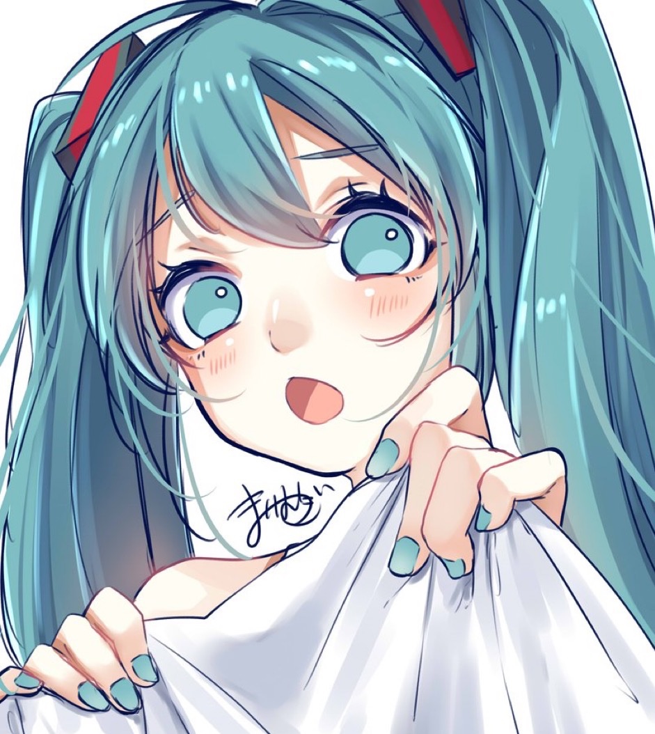 初音ミク「ミクちゃんがあなただけに見せる顔 #初音ミク #VOCALOID」|まいむぎのイラスト