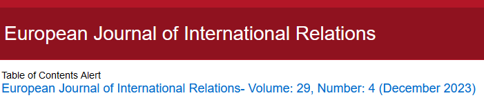 new @EuroJournIR issue contains must-read papers by @dagmarvorlicek, @NFGaeckle, @uribejuanita, @IngvildBode, among others. time to check out all that brain power 👇 journals.sagepub.com/toc/EJT/current