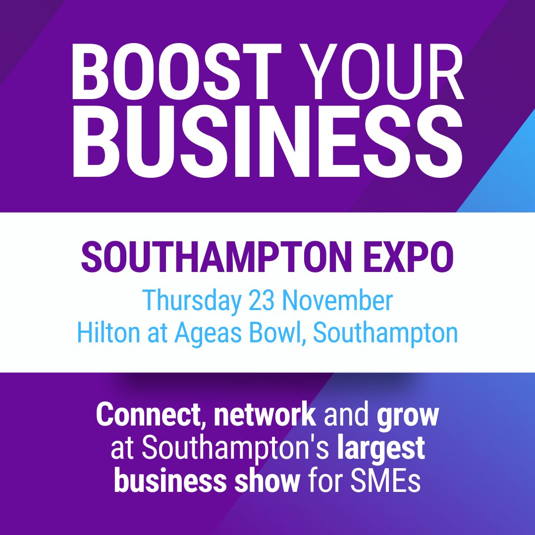 Come and network with 250-350 #Southampton businesses, new potential customers and fellow local networkers at the Southampton Business Expo on 23rd November 👋 Go to b2bexpos.co.uk/event/southamp… to find out more! 🙌
