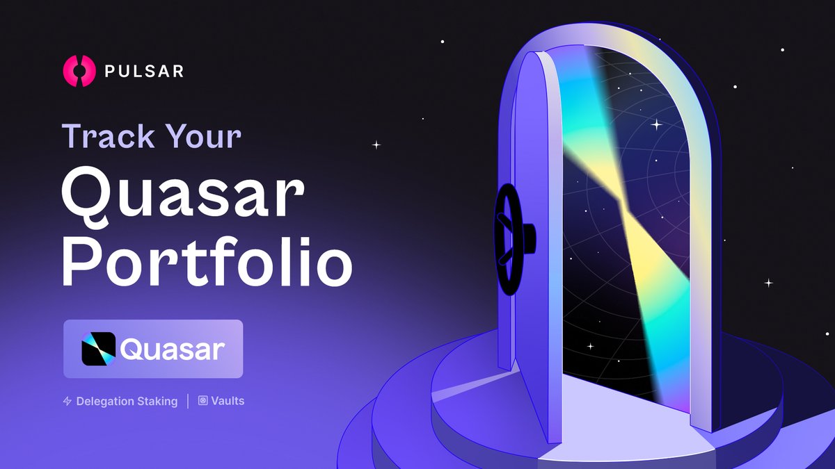 .@QuasarFi is now supported on pulsar.finance Start tracking your Quasar holdings, your vault and staking positions, and the performance of your $QSR over time. Keep tracking everything you own!