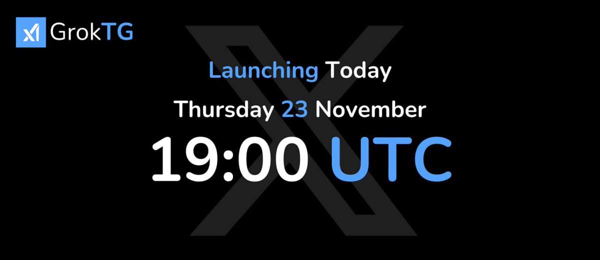 Groktg's tweet photo. While we are polishing up last bits and pieces we can officially announce that the $GROKTG launch will happen today at 7pm UTC.  

#AI #GROK #Crypto https://t.co/Q6cbSi1nJF