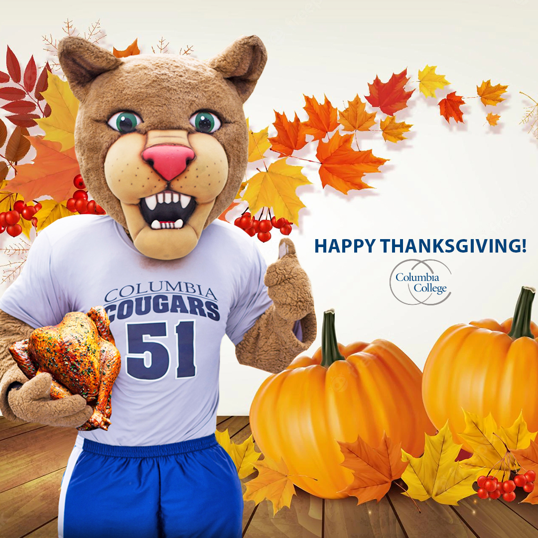 Scooter is thankful for every member of the Columbia College community. 

Happy #Thanksgiving from CC! 

#WeAreCC