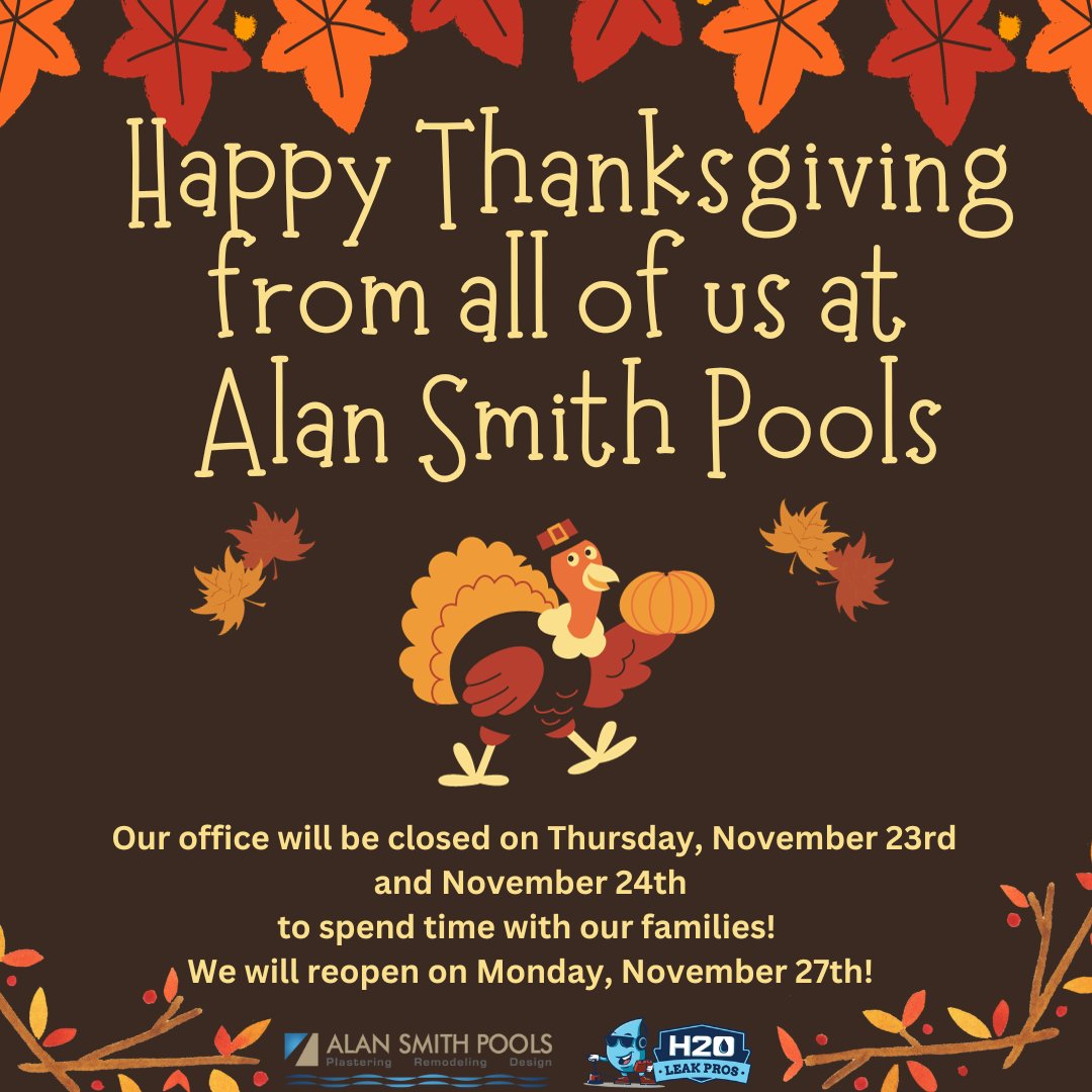 PoolRemodeling's tweet image. Happy Thanksgiving!! 

#alansmithpools #thankful #closedforthanksgiving