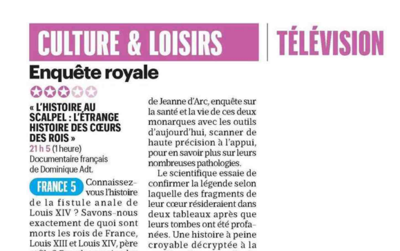 francetvpro's tweet photo. #LesMediasEnParlent de "L'histoire au scalpel" avec @doctroptard dans "Science Grand Format" présenté par @mathieuvidard 

#ScienceF5

@Le_Figaro @le_Parisien @Tele7jours @Telerama 

▶️Ce soir à 21.10 | #France5 et https://t.co/JqV7mXAoWY https://t.co/cpQsUDbVb7