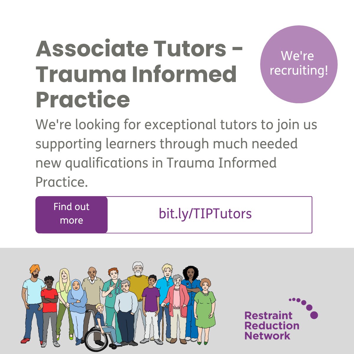 theRRNetwork's tweet image. We’re #recruiting Associate Tutors for exciting new qualifications in Trauma Informed Practice.

If you’re a tutor with experience in providing #TraumaInformedSupport we would love to hear from you. 

Find out more and apply at bit.ly/TIPTutors

#TraumaInformed