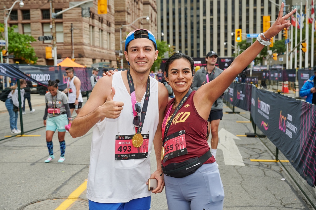 Throwing it back to October with this shot at the finish. 

Remember how good it felt to receive your medal at the finish line? 

Let’s make more memories like this in 2024! 

#TBT #TOwaterfront42k