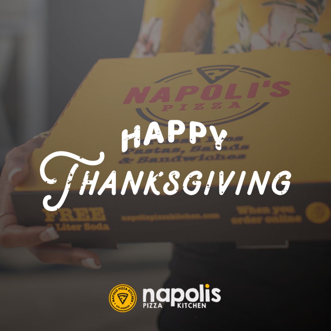 pizza_napolis's tweet photo. This Thanksgiving, we're tossing a special 'thank you' your way for being a crucial part of our pizza family. May your day be filled with warmth, laughter, and, of course, your favorite pizza! https://t.co/7O7p9c4RIP