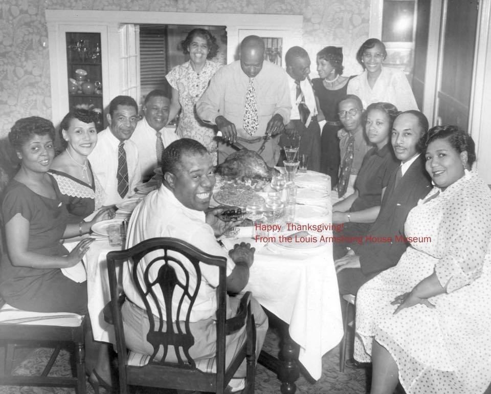 Happy Thanksgiving from all of us at the Louis Armstrong House Museum. Now, swing out on that turkey—and pass the Swiss Kriss!