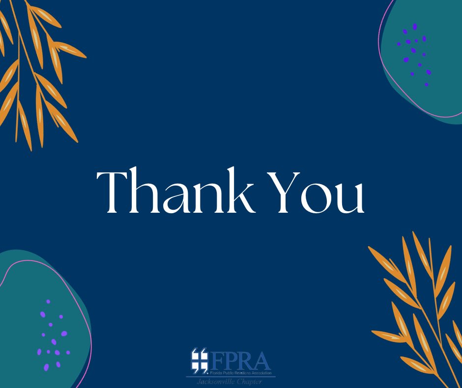 FPRA Jacksonville is thankful for all of its members and guests as we celebrate another year of chapter networking, professional development, and growth. 

#Thankful