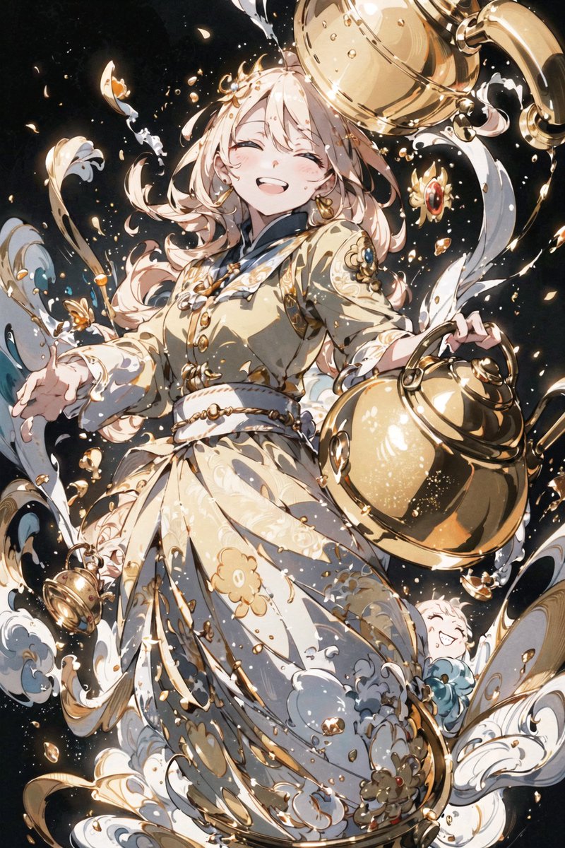 Laughter🫖💨 GN, Have a great weekend✨ #AIイラスト #AIart