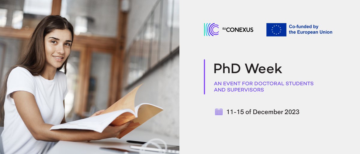 PhD Week find out European opportunities: 🟢Open Courses 🟢Research development 🟢Doctoral opportunities - Matchmaking event 🟢Professional development & engagement 🟢Virtual Conference & Networking #PhDWeek eu-conexus.eu/en/phd-week-fo…