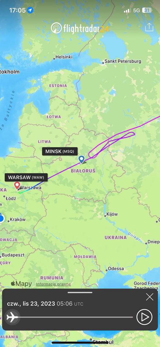xHINCulek's tweet photo. Air China Airbus A330 (B-6113) performing flight #CA721 from Beijing  PEK to Mińsk MSQ after some "holding" over Russian/Belarus border have diverted to Warsaw WAW/EPWA where landed uneventfully. Reason is currently unknown. @RadarBoxCom @PBondaryk https://t.co/WDnomb75DV