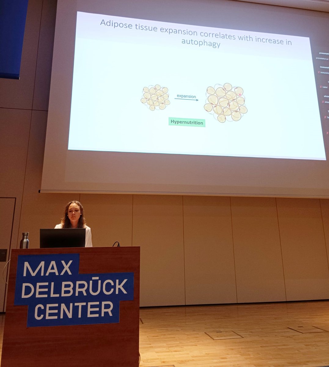 So happy to have @pileticklara onside in Berlin to present her work on adipocyte autophagy at the Immunology & Inflammation seminar series @MDC_Berlin. Great Talk!