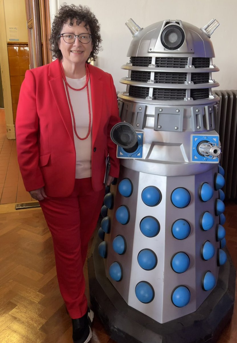 Discovered today that Daleks are Welsh! If only the 7 year old me behind the settee in 1975 had known this, I might not have been quite as scared! Created by screenwriter Terry Nation of Llandaf. #Whoniverse Pen blwydd hapus Dr Who!