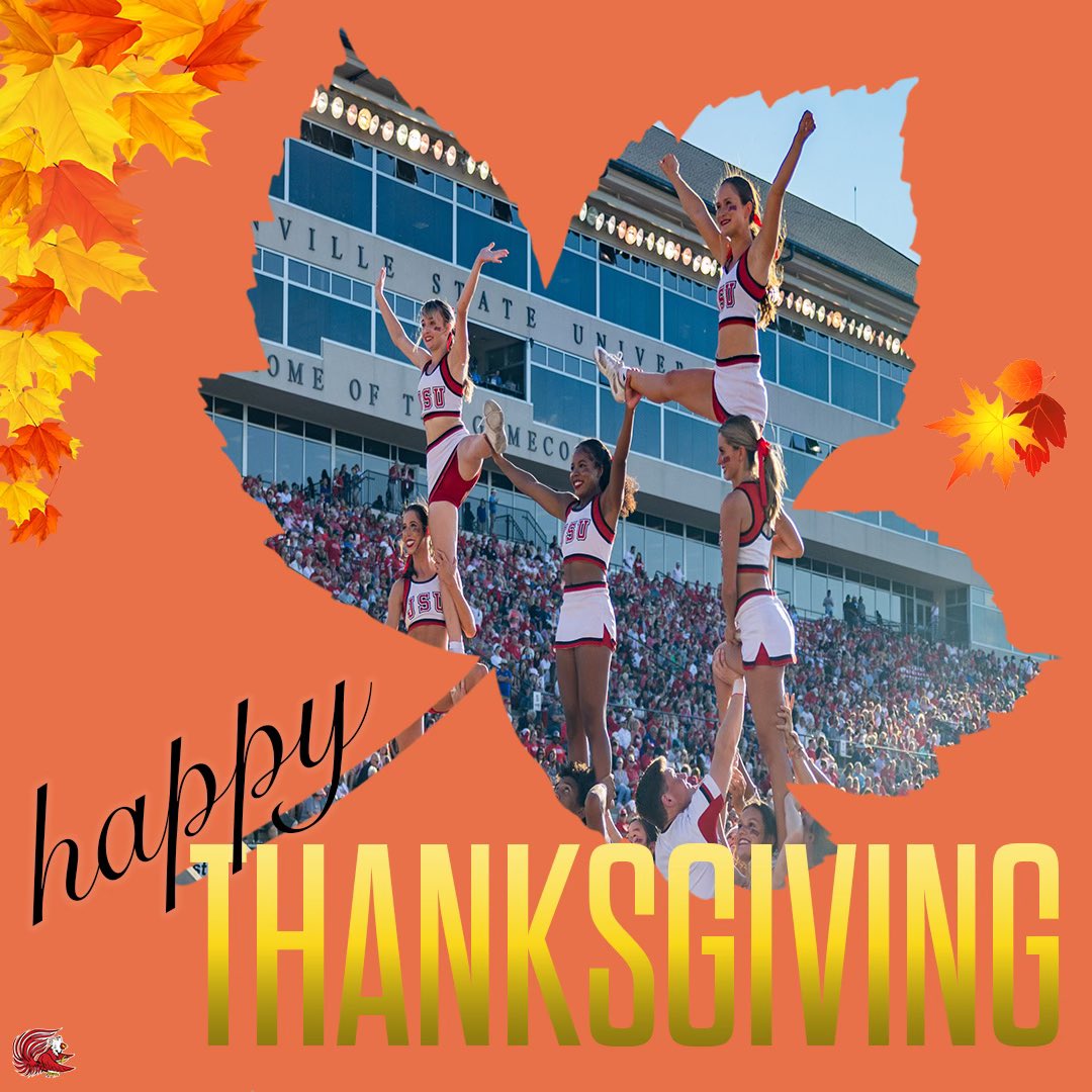 jaxstatecheer's tweet photo. Happy Thanksgiving from our cheer family to yours! #GoGamecocks 🐔 https://t.co/fDz7HFrvEc