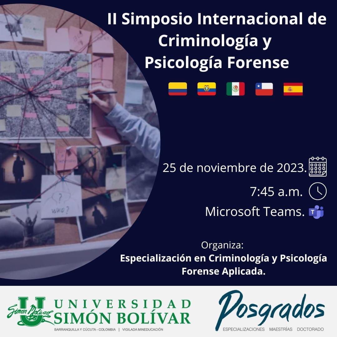 Ramón Chippirrás (@r_chippirras) on Twitter photo Este sábado estaré como ponente en el II SIMPOSIO INTERNACIONAL EN CRIMINOLOGÍA Y PSICOLOGÍA FORENSE de la Escuela de Posgrados de la Univerisidad <a href="/unisimoncucut/">Universidad Simón Bolívar Cúcuta</a> de Colombia.
Jornada Online
7.30 a 12 (🇨🇴Colombia)
13:30 a 18 (🇪🇸España)
Registro:
lnkd.in/dc7vPnKr Este sábado estaré como ponente en el II SIMPOSIO INTERNACIONAL EN CRIMINOLOGÍA Y PSICOLOGÍA FORENSE de la Escuela de Posgrados de la Univerisidad <a href="/unisimoncucut/">Universidad Simón Bolívar Cúcuta</a> de Colombia.
Jornada Online
7.30 a 12 (🇨🇴Colombia)
13:30 a 18 (🇪🇸España)
Registro:
lnkd.in/dc7vPnKr
