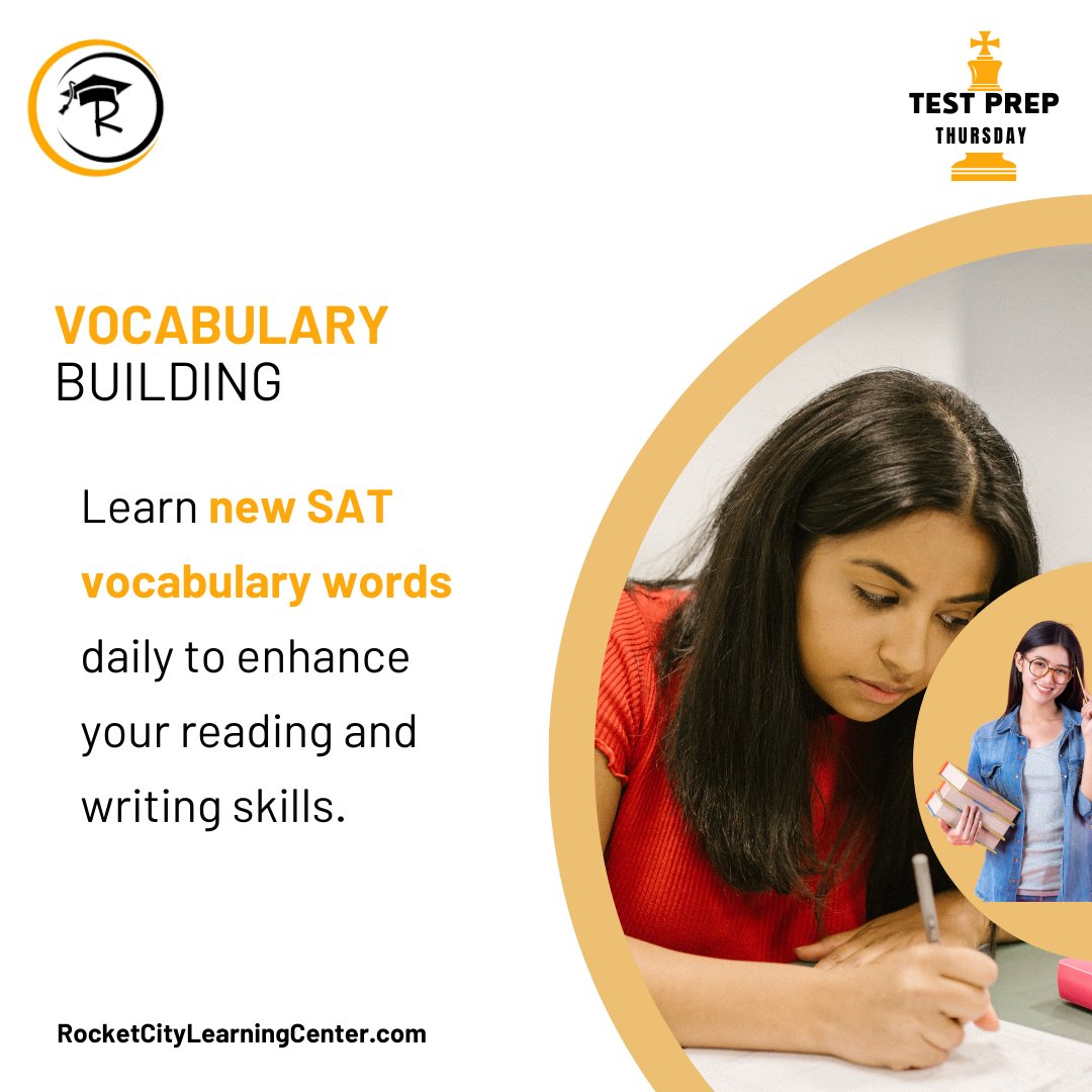 📚✨ Test Prep Thursday: Boost your vocab game! 🧠 Dive into the world of SAT vocabulary with our daily word picks. Elevate your reading and writing skills one word at a time! 💡 #VocabularyBuilding #TestPrepThursday #SATWords #WordOfTheDay #LanguageSkills #ReadingAndWriting