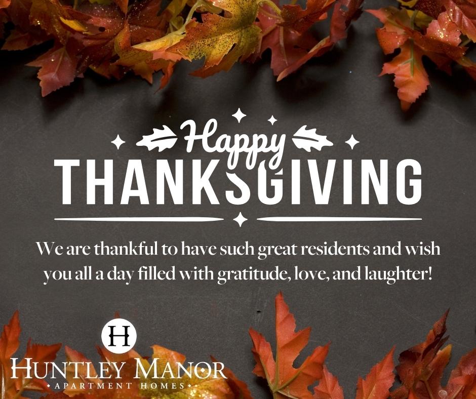 🍁✨ Happy Thanksgiving from Huntley Manor in Novi, MI! 🍂🦃 
Grateful for our wonderful residents and staff. 🏡❤️ Wishing you a day filled with joy, laughter, and community warmth. 🧡🙏 #HappyThanksgiving #Gratitude #HuntleyManor #NoviLiving #ThankfulHearts #CommunityLove 🍂