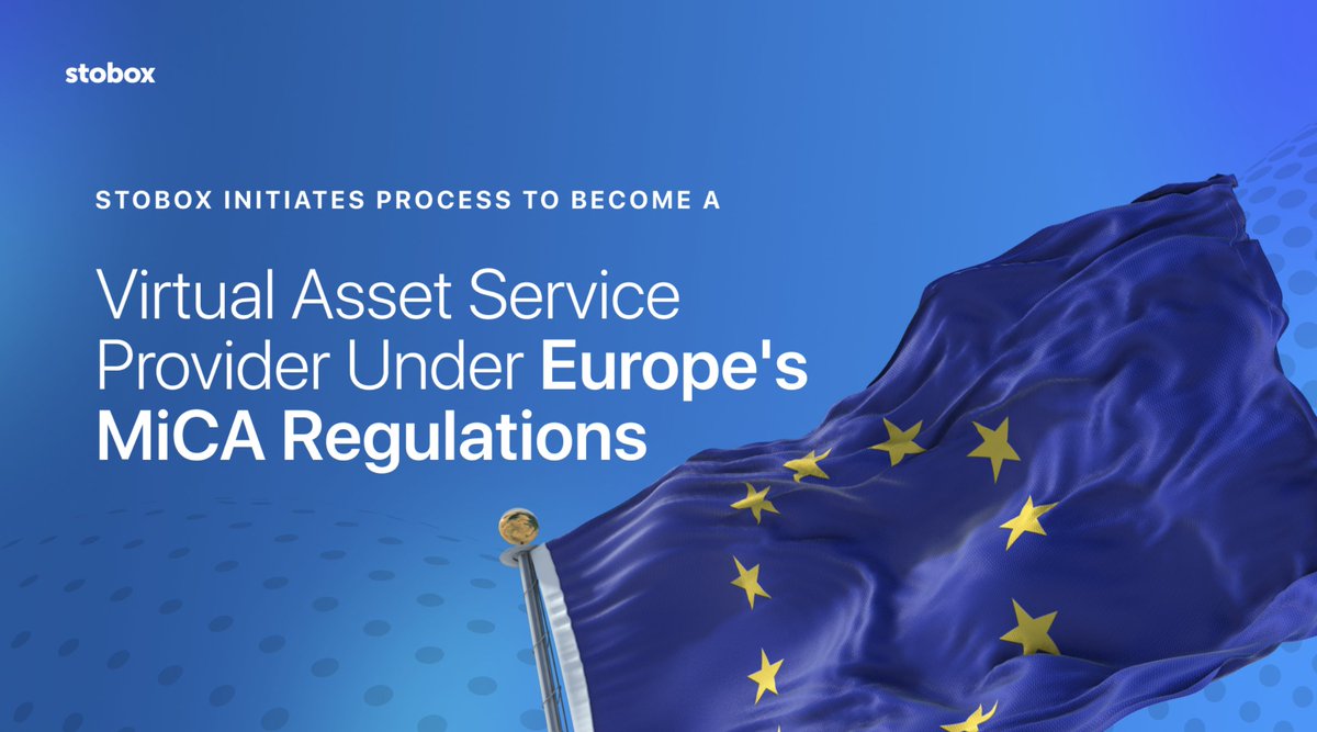 🌎 Stobox Initiates Process to Become a Virtual Asset Service Provider Under Europe's MiCA Regulations

Stobox, a leading innovator in the tokenization sector, proudly announces the commencement of its process to become certified (#VASP) in Europe. This initiative aligns with the