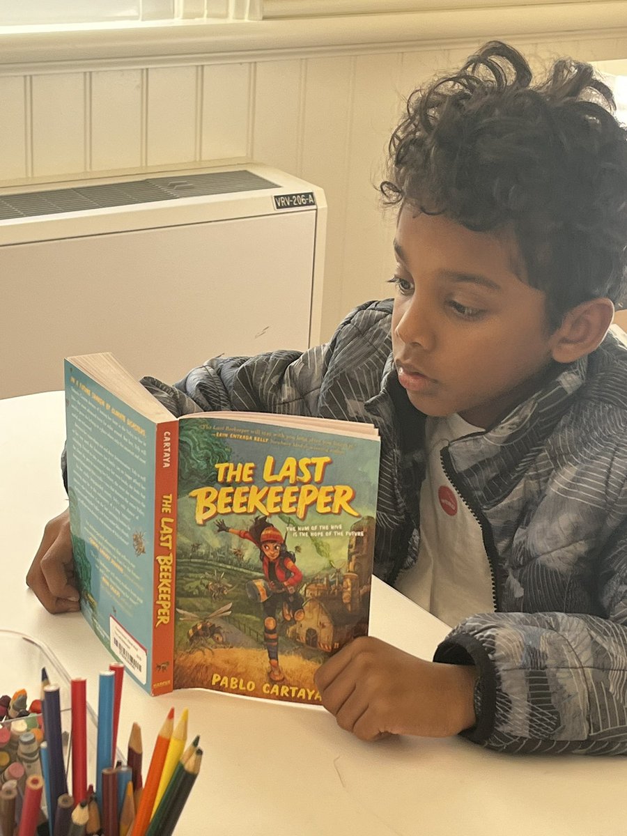 After meeting @phcartaya at @PlanetWordDC, my son couldn’t put his book down and finished The Last Beekeeper in 3 days! Thanks Pablo Cartaya for inspiring young minds and being so gracious, even if they seem more into their Lego! 😂👏🏽📚#booksforlife #grateful