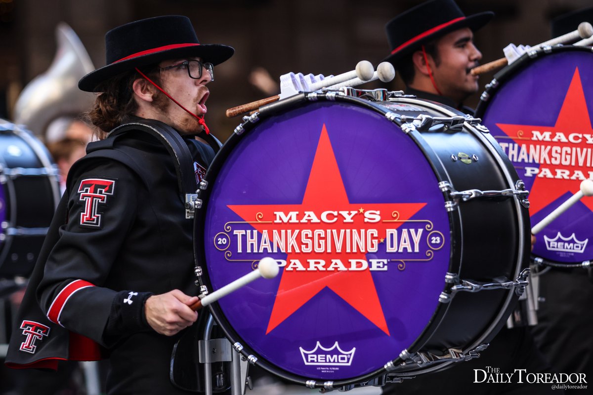 DailyToreador's tweet photo. The Goin' Band from Raiderland performs in the nationally broadcasted Macy's Thanksgiving Day Parade in celebration of Texas Tech's Centennial. #TTU100 https://t.co/Tl07vDnrCK