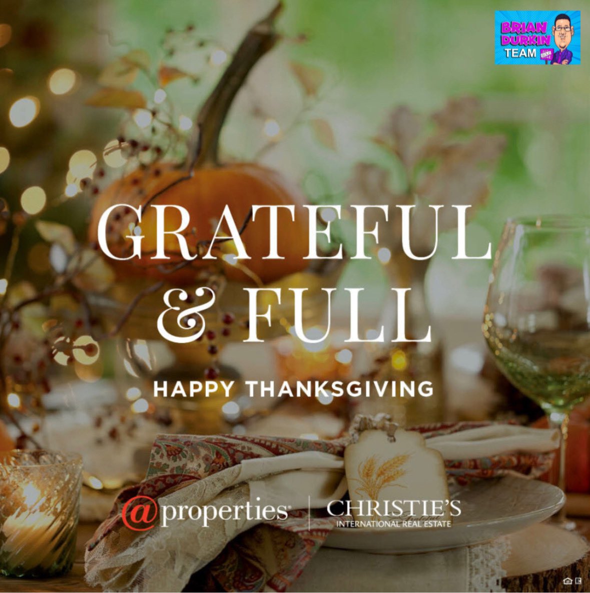 BDURKS4444's tweet photo. A moment of gratitude makes a difference in your attitude. Happy Thanksgiving 🦃🍁 #thanksgiving #bdurks #briandurkinteam #atproperties https://t.co/M1xB1Sr5K4