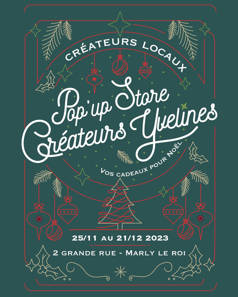 MarlyLeRoi_78's tweet photo. Du 25 nov. au 21 déc., un pop-up store s'installe au 2 Grande Rue à #MarlyleRoi.
16 créateurs yvelinois vous y proposent leurs créations : mode, bijoux, déco, etc.
Vous cherchez des idées cadeaux originales à l'approche des fêtes de fin d'année ? Allez-y dès ce week-end ! https://t.co/ihj4x30rRf