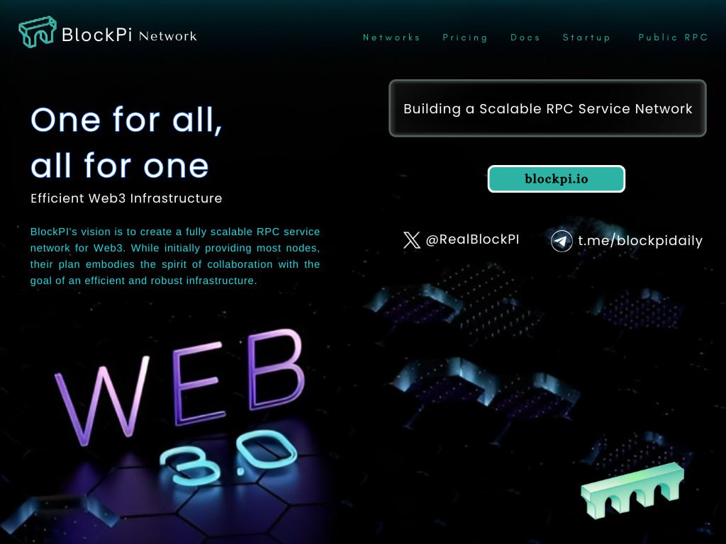 ChiomaChukwura2's tweet image. 🔗 One For all, All For One ;
"Efficient Web3 infrastructure "

💡 #BlockPI's Vision is to create a fully Scalable RPC Service network for Web3. While initially providing most nodes, their plan embodies the spirit of collaboration with the goal of an efficient and robust