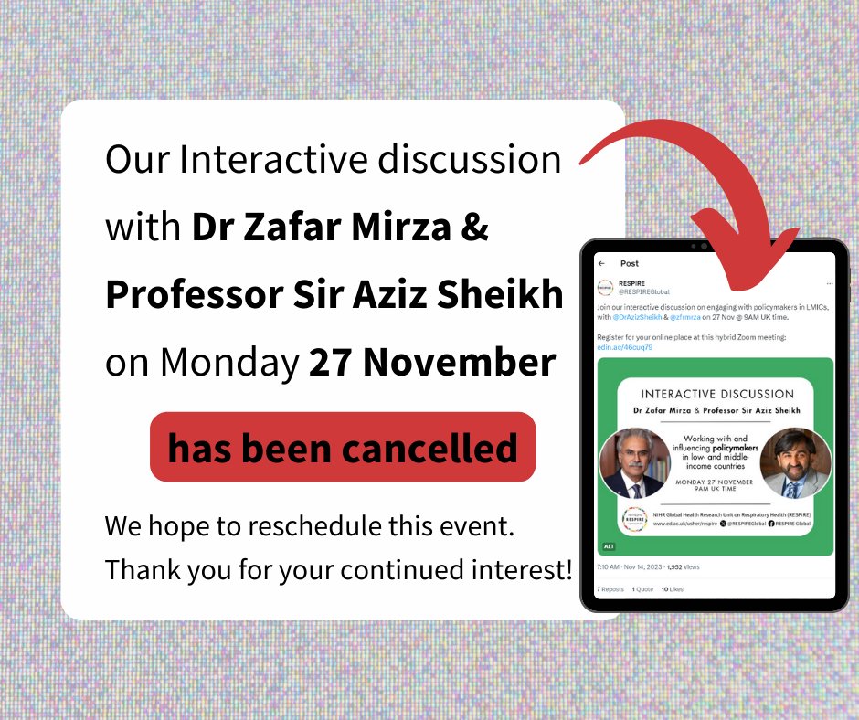 EVENT CANCELLATION 🚨 We regret to announce that our discussion scheduled for Monday 27 Nov has been cancelled. All participants who registered have been notified via email.