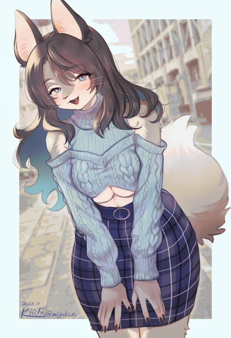 道を教えてくれるメスケモお姉さん 