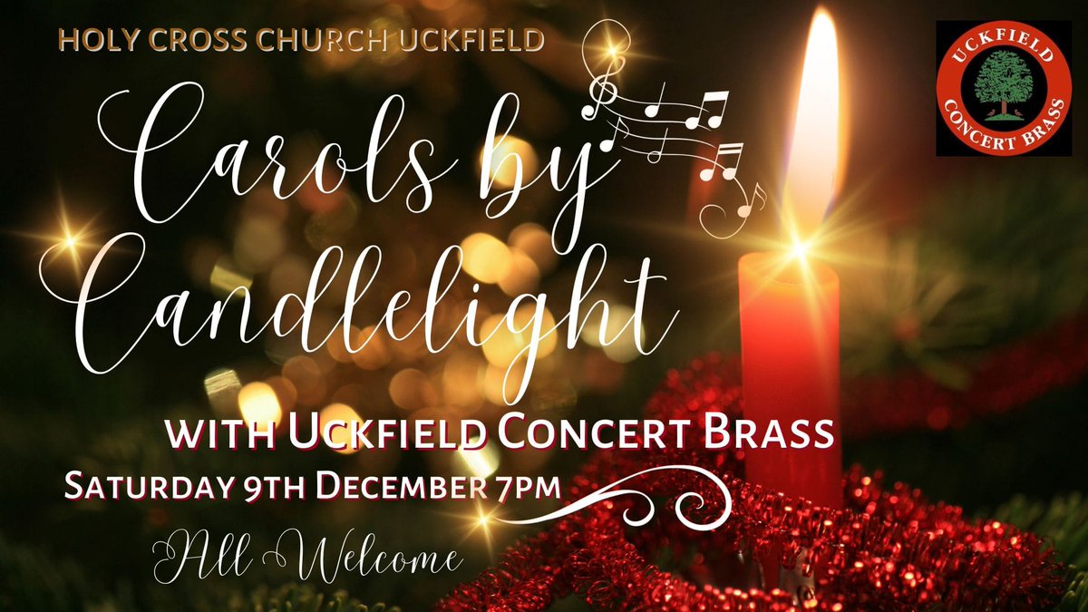 We hope you'll join us for the beautiful Carols by Candlelight at Holy Cross Church in Uckfield at 7pm on Saturday 9 December 2023. Free entry with retiring collection.