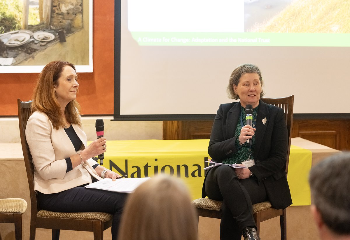 daera_ni's tweet photo. @DAERAPermSec Katrina Godfrey has joined with Heather McLachlan @NTDirectorNI @NationalTrustNI in a question & answer session at the local launch of @nationaltrust report #Climateforchange at Parliament Buildings & provided an update on the NI Climate Change Adaptation Programme https://t.co/Io8UNjQggq