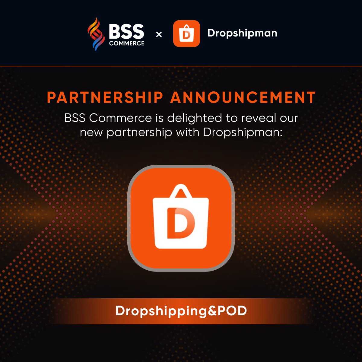 bsscommerce_app's tweet photo. BSS Commerce is delighted to reveal our new partnership with Dropshipman: Dropshipping&amp;POD! 🎉
#BSSCommerce #PartnershipAnnouncement #Dropshipman #Dropshipping #POD https://t.co/VmcOfqDevP