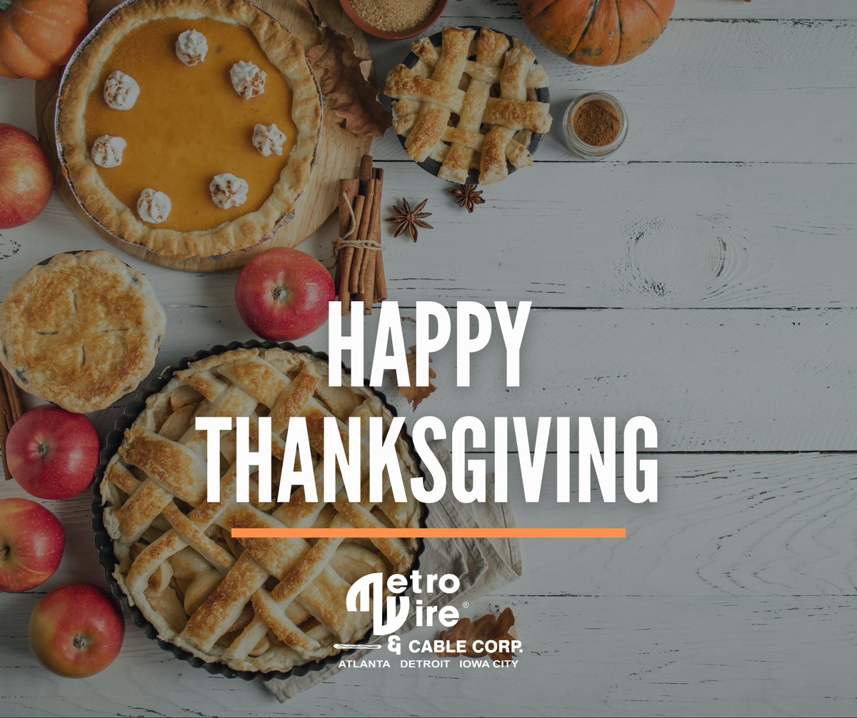 MetroWireCable's tweet photo. Happy Thanksgiving from @MetroWireCable! 🦃

#Thanksgiving #Holiday https://t.co/0ifYX2OOf6