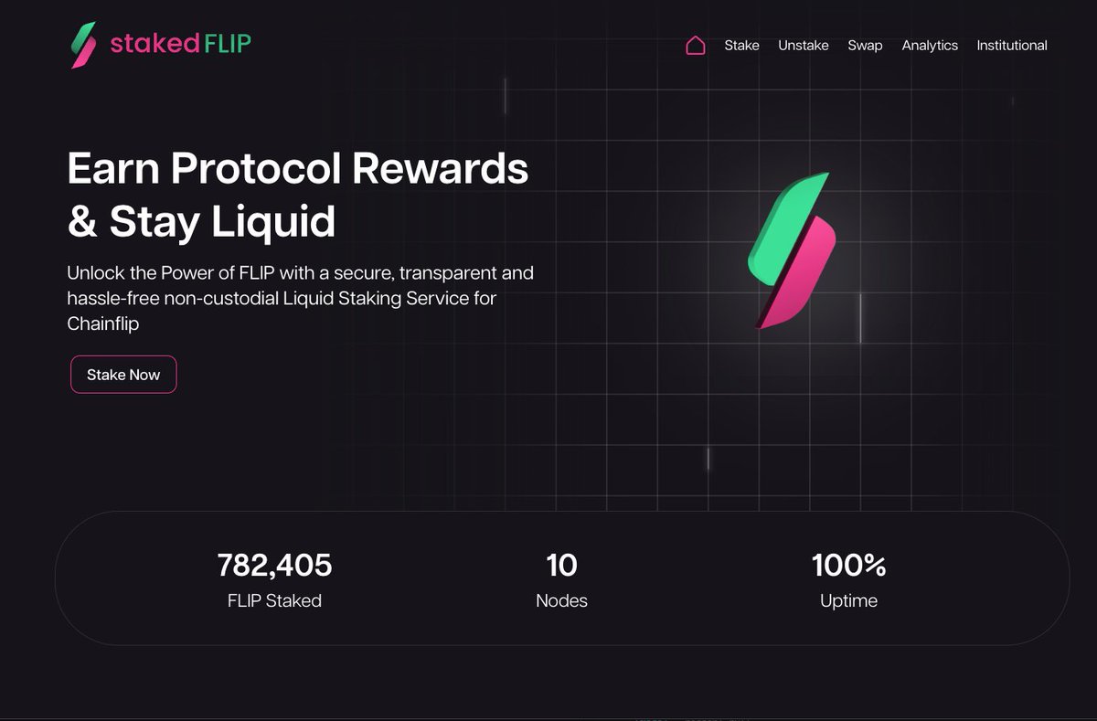 Approaching 1 million FLIP staked on stakedflip.fi 

$flip <a href="/Chainflip/">CHAINFLIP LABS</a>
