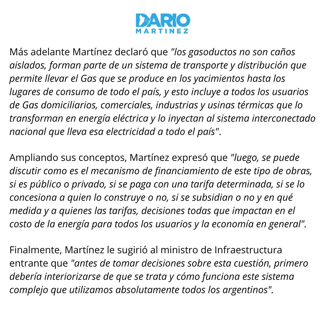 El futuro ministro de Energía de Milei, Guillermo Ferraro, desconoce la realidad. Todos los argentinos usamos el gasoducto, desde cocinar hasta generar electricidad. Antes de opinar, debería entender este sistema vital para nuestro país. #EnergíaArgentina #GasoductoEsencial