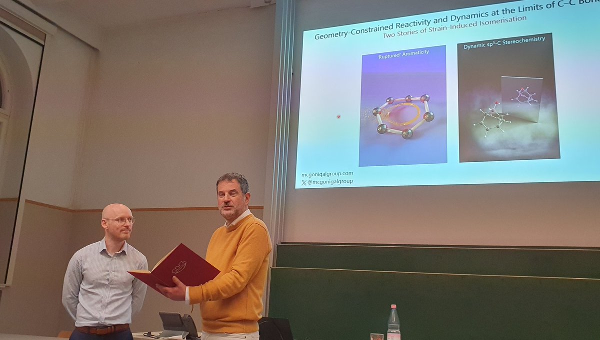 Oliver Dumele (@dumelelab) on Twitter photo Liebig Lecturer Award to Paul <a href="/mcgonigalgroup/">mcgonigalgroup</a> – live at <a href="/TUBerlin/">TU Berlin</a> by the <a href="/GDCh_aktuell/">GDCh</a>.
Congratulations, Paul, so much deserved, as well your freshly awarded <a href="/ERC_Research/">European Research Council (ERC)</a> Consolidator Grant Liebig Lecturer Award to Paul <a href="/mcgonigalgroup/">mcgonigalgroup</a> – live at <a href="/TUBerlin/">TU Berlin</a> by the <a href="/GDCh_aktuell/">GDCh</a>.
Congratulations, Paul, so much deserved, as well your freshly awarded <a href="/ERC_Research/">European Research Council (ERC)</a> Consolidator Grant