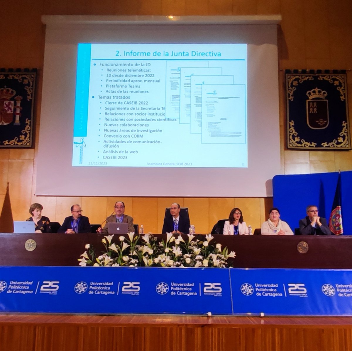 caseib2023's tweet photo. Comienza la reunión de la Sociedad Española de Ingeniería Biomédica en el Paraninfo de la Universidad Politécnica de Cartagena. https://t.co/NL4qxAfvNq