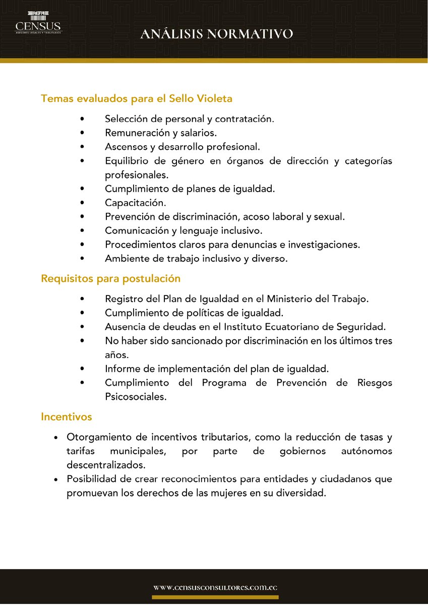 CensusEc's tweet photo. #AnálisisNormativo | Mediante decreto ejecutivo No. 928, del 20 de noviembre del 2023, el Ejecutivo expidió el Reglamento general a la Ley Orgánica para Impulsar la #EconomíaVioleta. Te contamos los puntos más relevantes de esta normativa:
#CensusInforma #IncentivosTributarios https://t.co/TaZGC3vKeJ