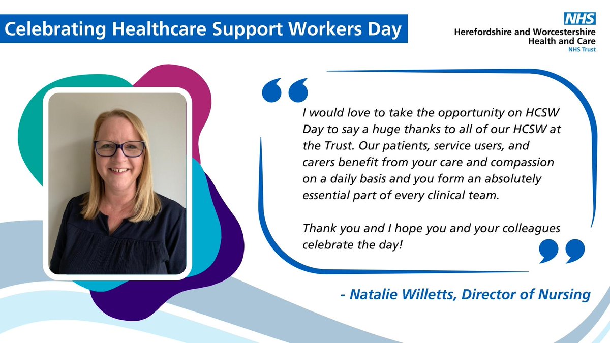 A word of thanks from Natalie, our Director of Nursing, about the contribution of Healthcare Support Workers (HCSW) this HCSW Day! 💙