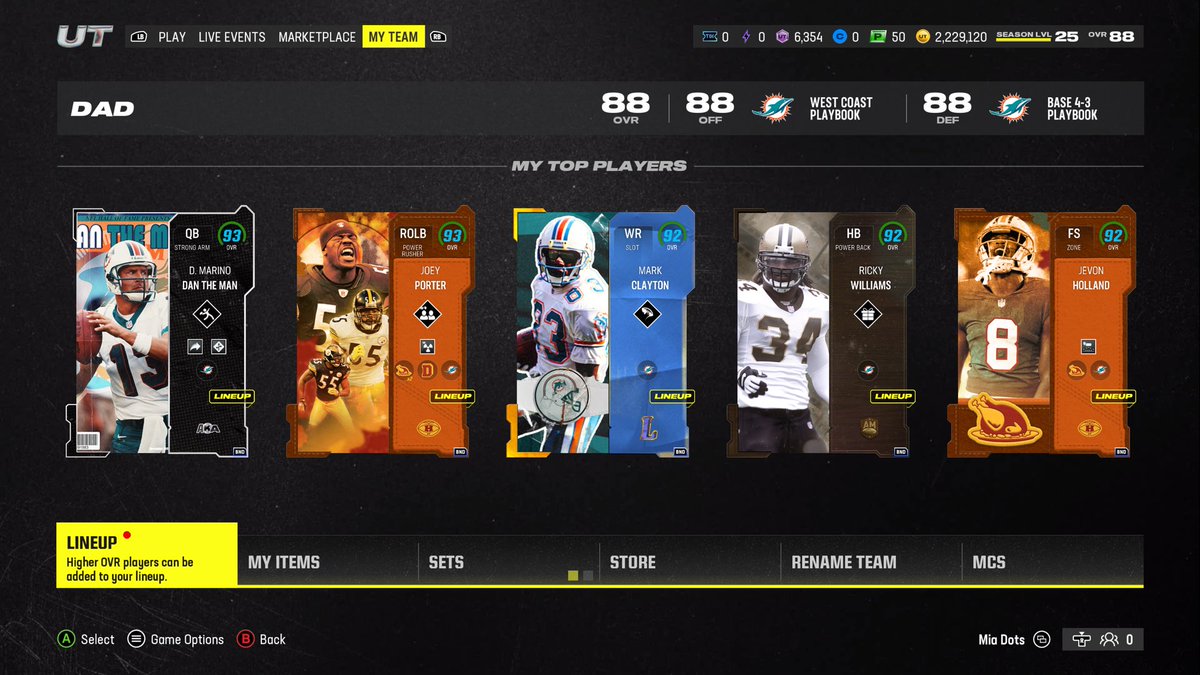 DanielCardounel's tweet image. Best Miami Dolphin Team in #MUT24. @EASPORTS_MUT