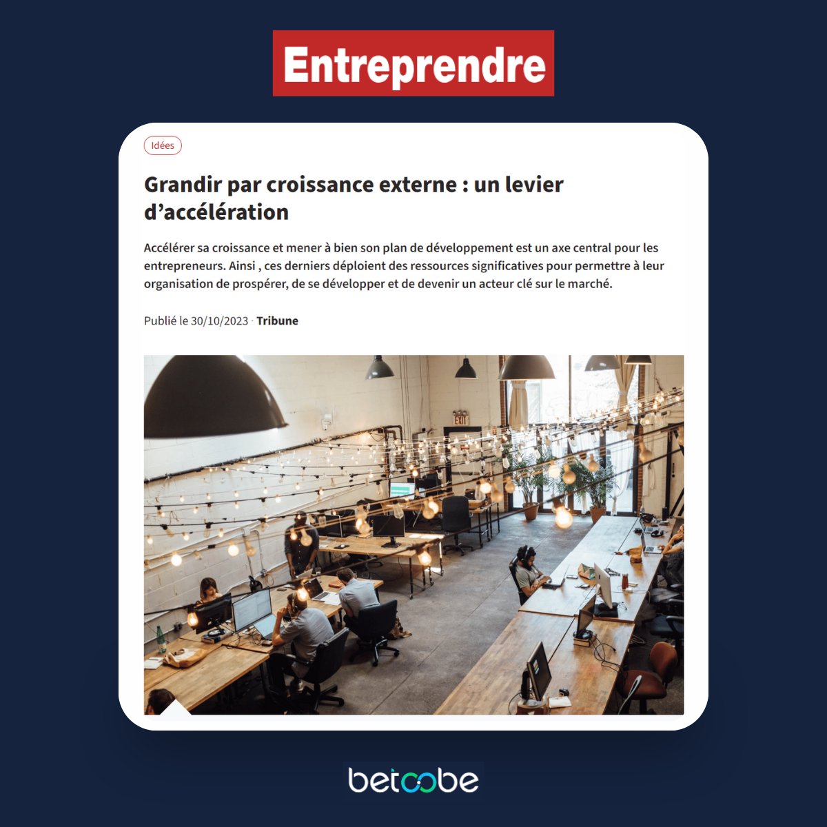 Découvrez la nouvelle tribune de @Sébastien REVERDY, CEO de Betoobe x @Connexing, dans <a href="/Entreprendre/">Robert Lafont</a> ▶️ swll.to/FbNhVn