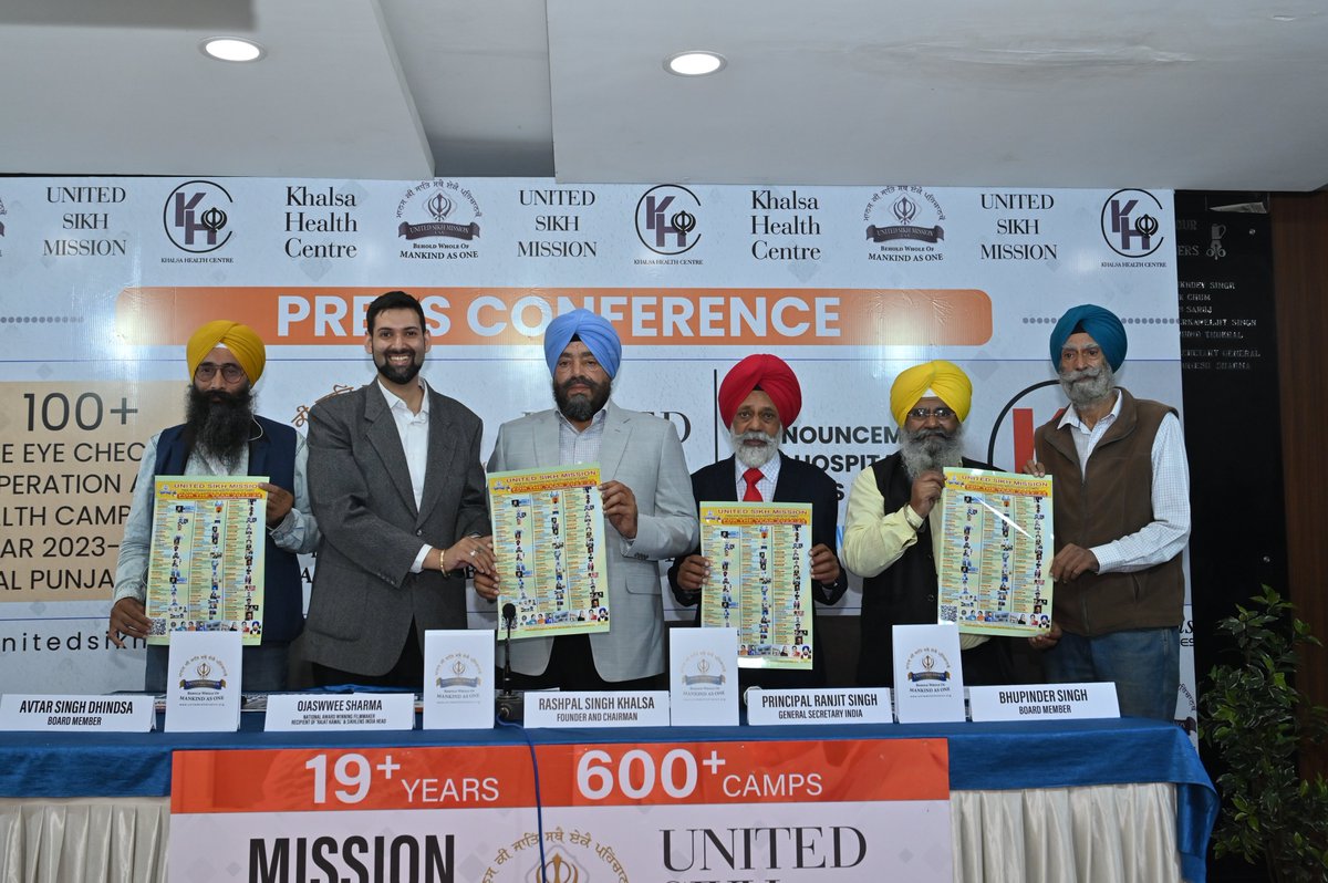 usikhmission's tweet photo. #MissionForVision 'ਯੂਨਾਈਟਿਡ ਸਿੱਖ ਮਿਸ਼ਨ' ਦੀ ਅੱਜ #ਚੰਡੀਗੜ੍ਹ ਵਿਖੇ ਮੈਗਾ ਪ੍ਰੈਸ ਕਾਨਫਰੰਸ ਕੀਤੀ ਗਈ
ਮੁੱਖ ਘੋਸ਼ਣਾਵਾਂ: ਪੰਜਾਬ ਰਾਜ ਵਿੱਚ 100+ ਮੁਫ਼ਤ ਅੱਖਾਂ ਦੇ ਕੈਂਪ
* ਵੀਪੀਓ ਬਿਆਸ ਪਿੰਡ, ਜ਼ਿਲ੍ਹਾ ਜਲੰਧਰ ਵਿੱਚ ਖਾਲਸਾ ਸਿਹਤ ਕੇਂਦਰ ਬਾਰੇ ਐਲਾਨ
* ਸ੍ਰੀ ਕਰਤਾਰਪੁਰ ਸਾਹਿਬ 'ਤੇ ਫਿਲਮ 'ਤੇ ਕੰਮ ਸ਼ੁਰੂ ਕਰਨ ਦਾ ਐਲਾਨ https://t.co/w1V46jir94