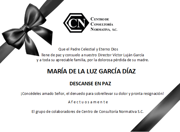 ContactoCCN's tweet photo. Centro de Consultoría Normativa S.C.:
A nuestro Director Víctor Luján García y a su apreciable familia. https://t.co/fzOfFUU1zH