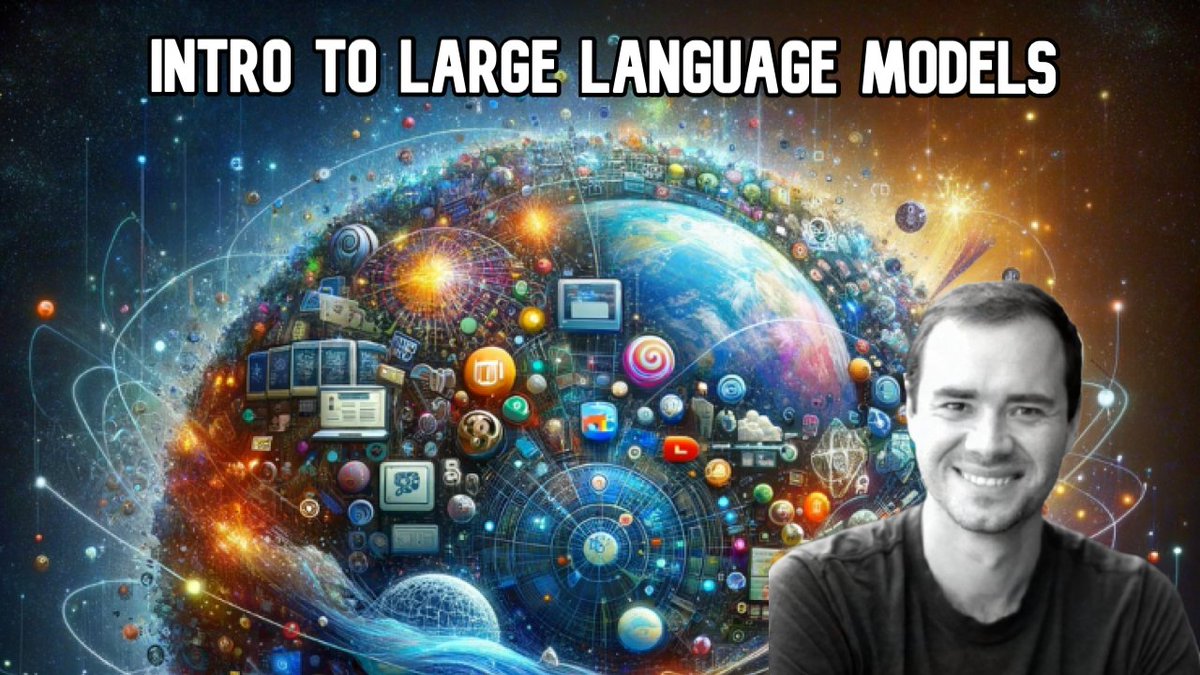 New YouTube video: 1hr general-audience introduction to Large Language Models youtube.com/watch?v=zjkBMF… Based on a 30min talk I gave recently; It tries to be non-technical intro, covers mental models for LLM inference, training, finetuning, the emerging LLM OS and LLM Security.