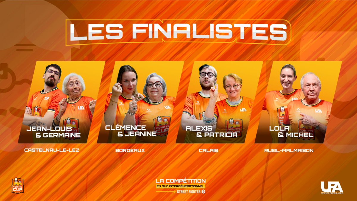 Kayane's tweet photo. Ils se sont entraînés dur. 
Ils ont tout donné durant des affrontements épiques, et voilà maintenant les 4 duos qualifiés pour la Grande Finale à l'UFA !

Seul un duo sera élu grand champion ce week-end et remportera le grand prix, mais qui ? On découvrira ça dimanche🔥 #UFA2023 https://t.co/e4IXrupAhG