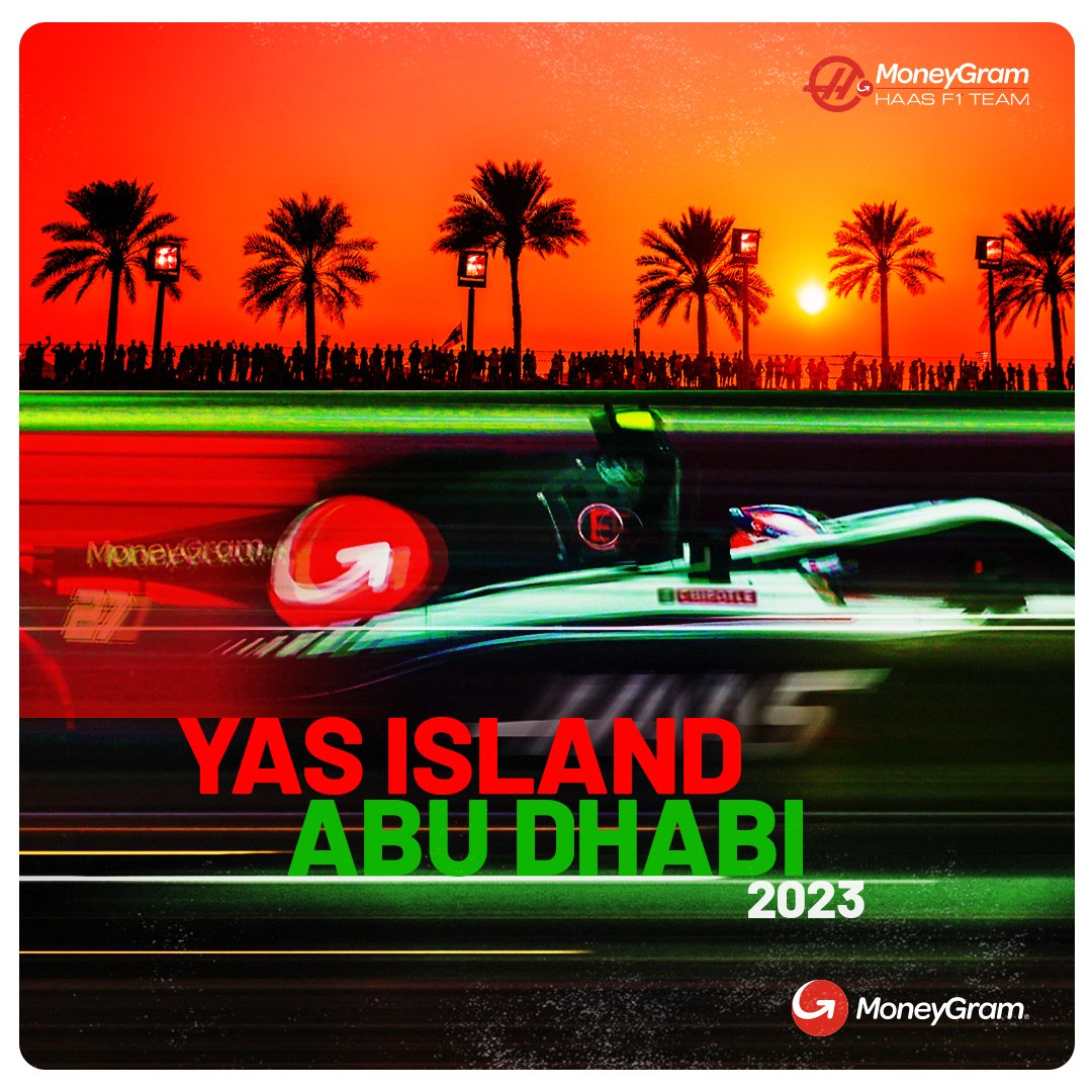 Driving off into the Arabian night 🇦🇪 #MoneyGramDrivesYou #HaasF1 #AbuDhabiGP
