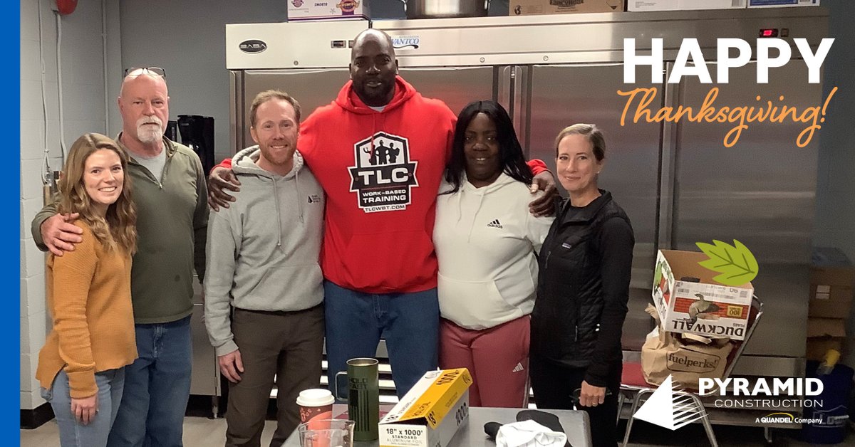 Last evening &amp; this morning, Pyramid team members joined w/ our partner on the TLC Cornerstone project, Tarik Casteel, at the Community Services building near the project site to bring a Thanksgiving meal to the surrounding community. We wish you a safe &amp; Happy Thanksgiving!