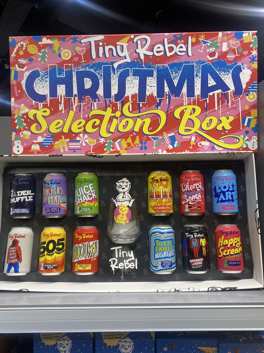 12 wee rebels and a glass to drink them with.  A real selection box. 
Order for delivery from geeswineshop.com. To your door